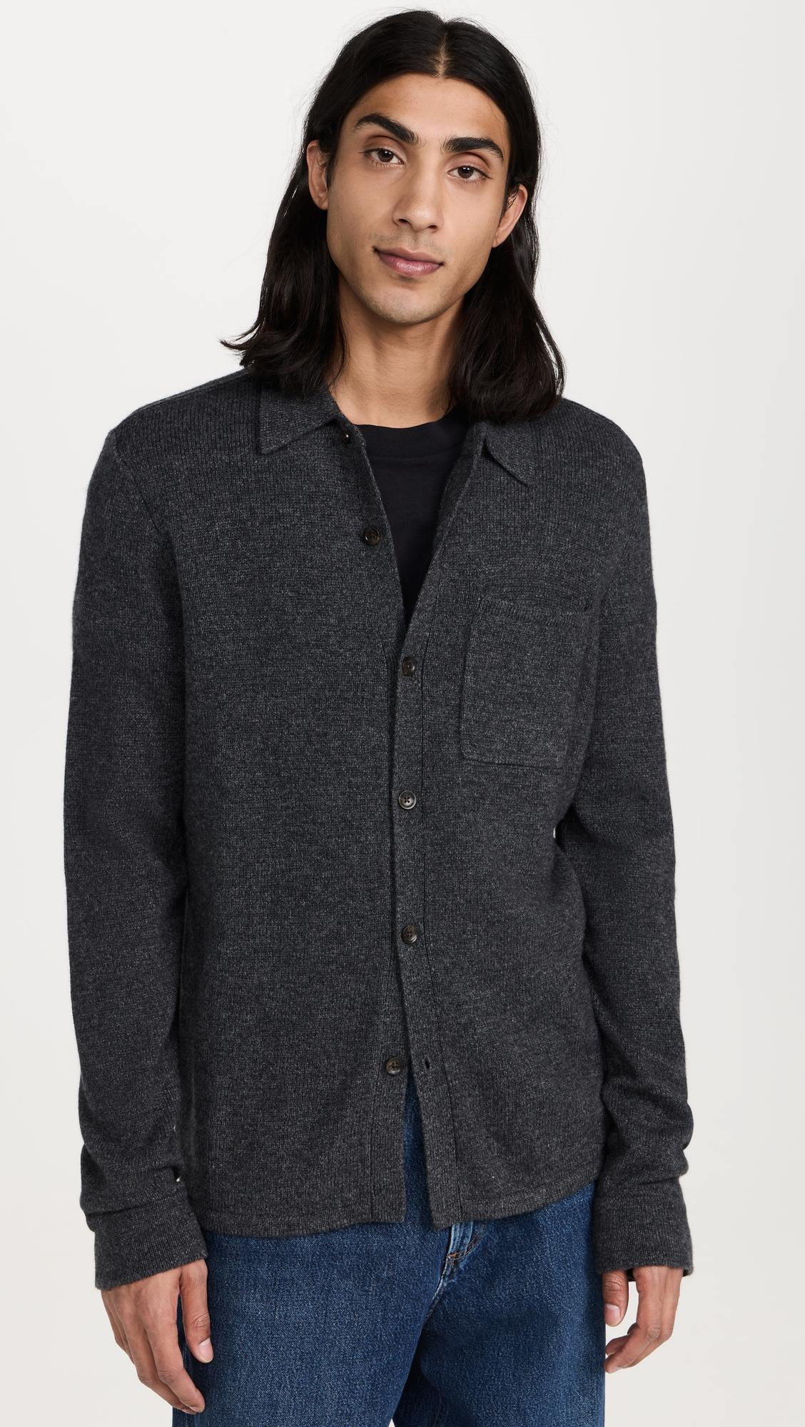 Wool Cashmere Sweater Overshirt by FAHERTY