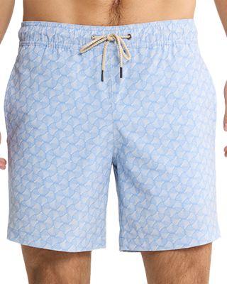 Bayberry 7" Printed Swim Trunks by FAIR HARBOR