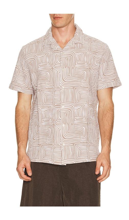 Fair Harbor Castaway Textured Camp Shirt in Brown by FAIR HARBOR
