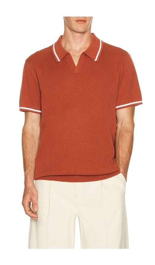 Fair Harbor Neptune Seawool Sweater Polo in Brick by FAIR HARBOR