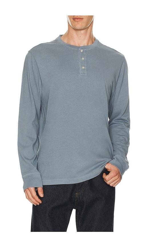 Fair Harbor Saltaire Long Sleeve Henley in Blue by FAIR HARBOR