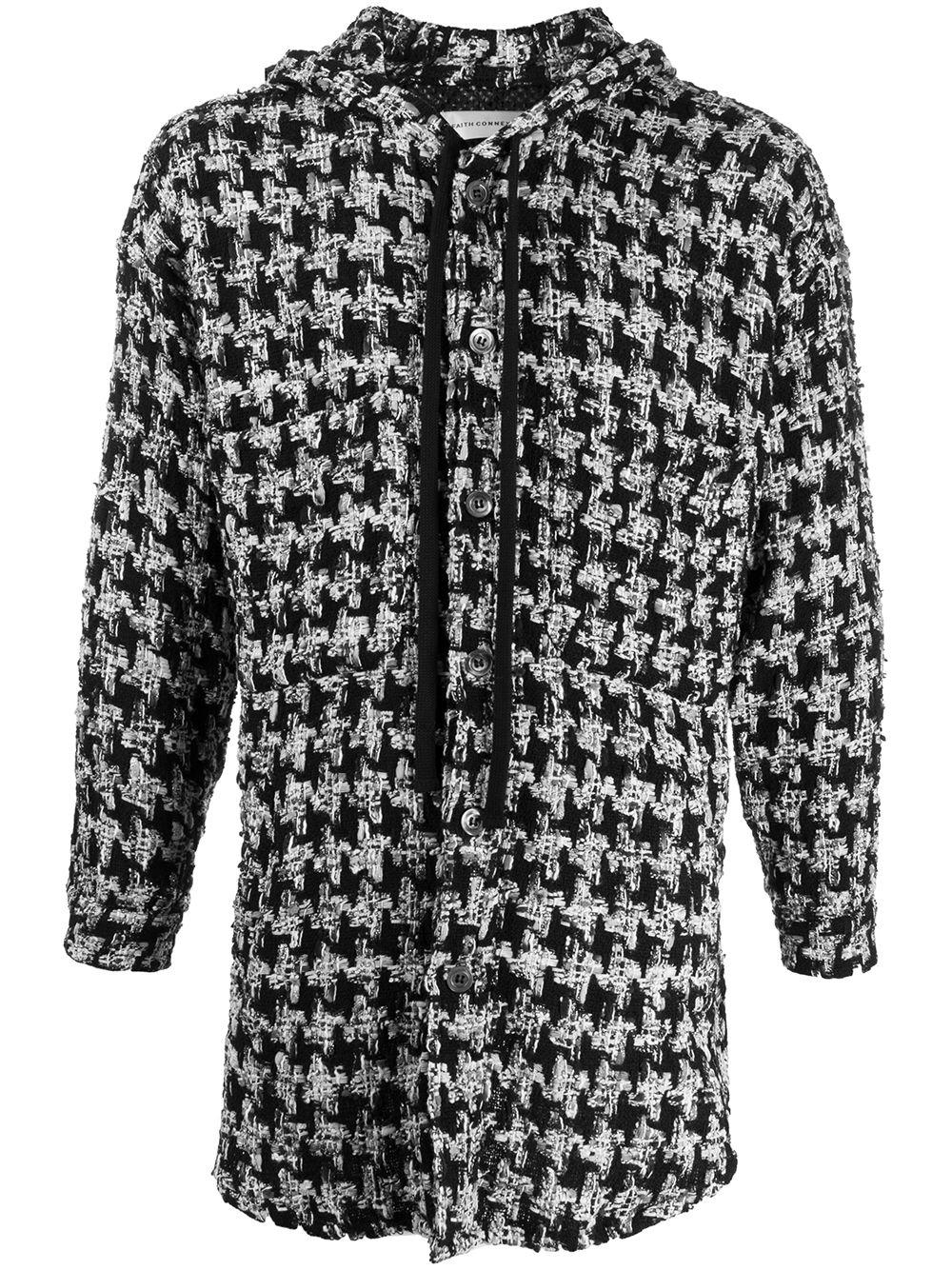 hoodied button-up tweed jacket by FAITH CONNEXION