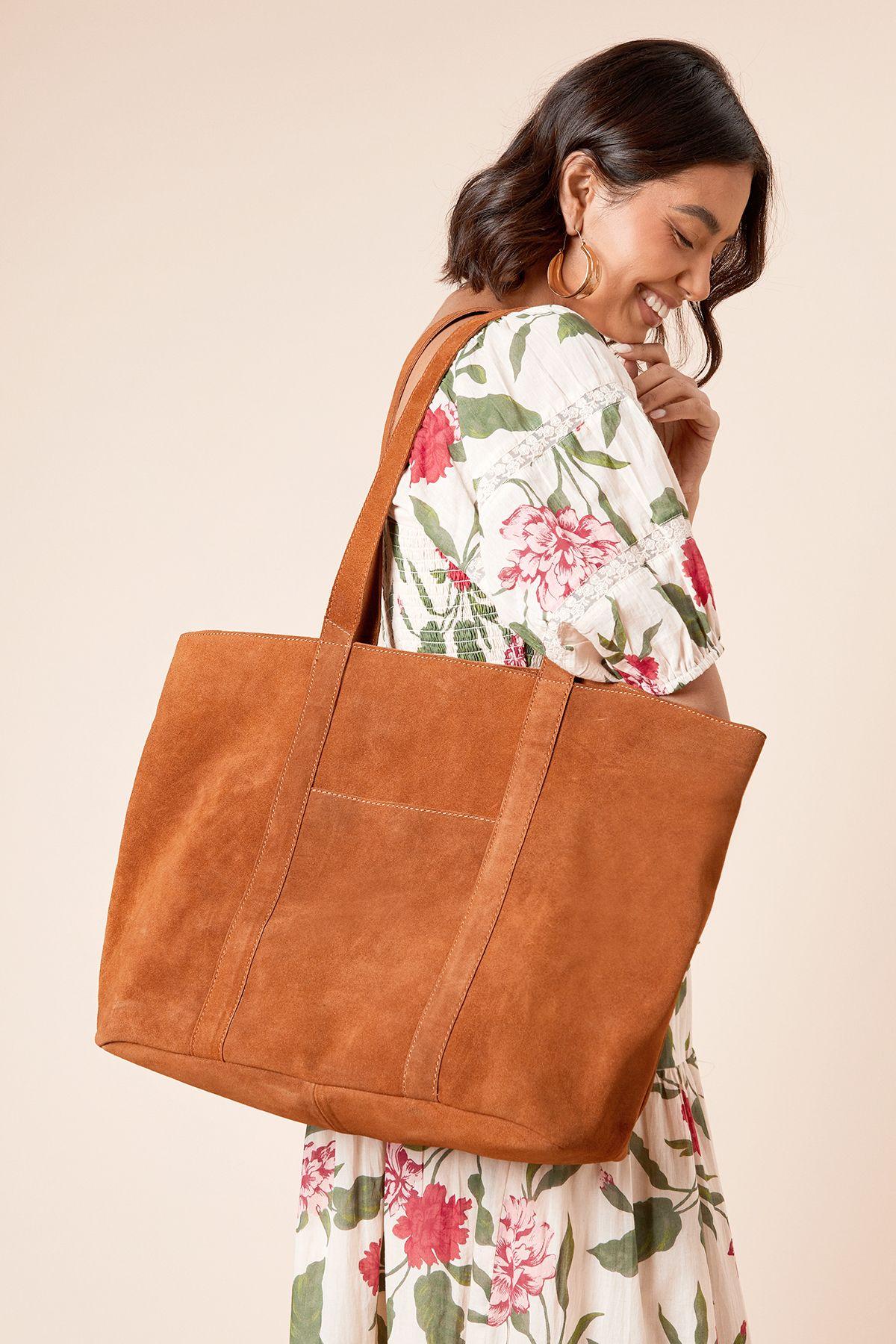 Faith: Real Suede Large Tote Bags by FAITH