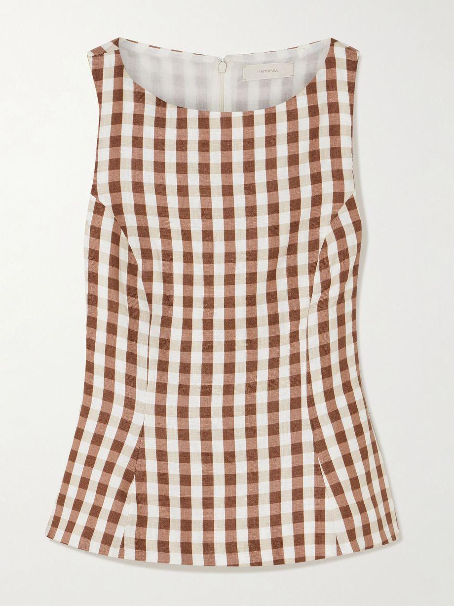 Ana gingham linen peplum top by FAITHFULL