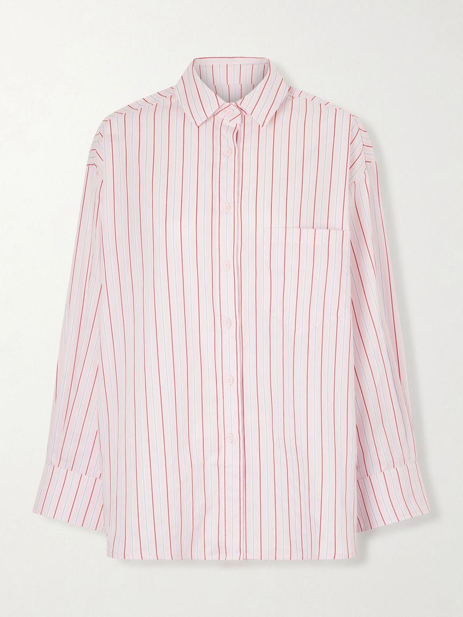 Angelo oversized striped cotton-poplin shirt by FAITHFULL
