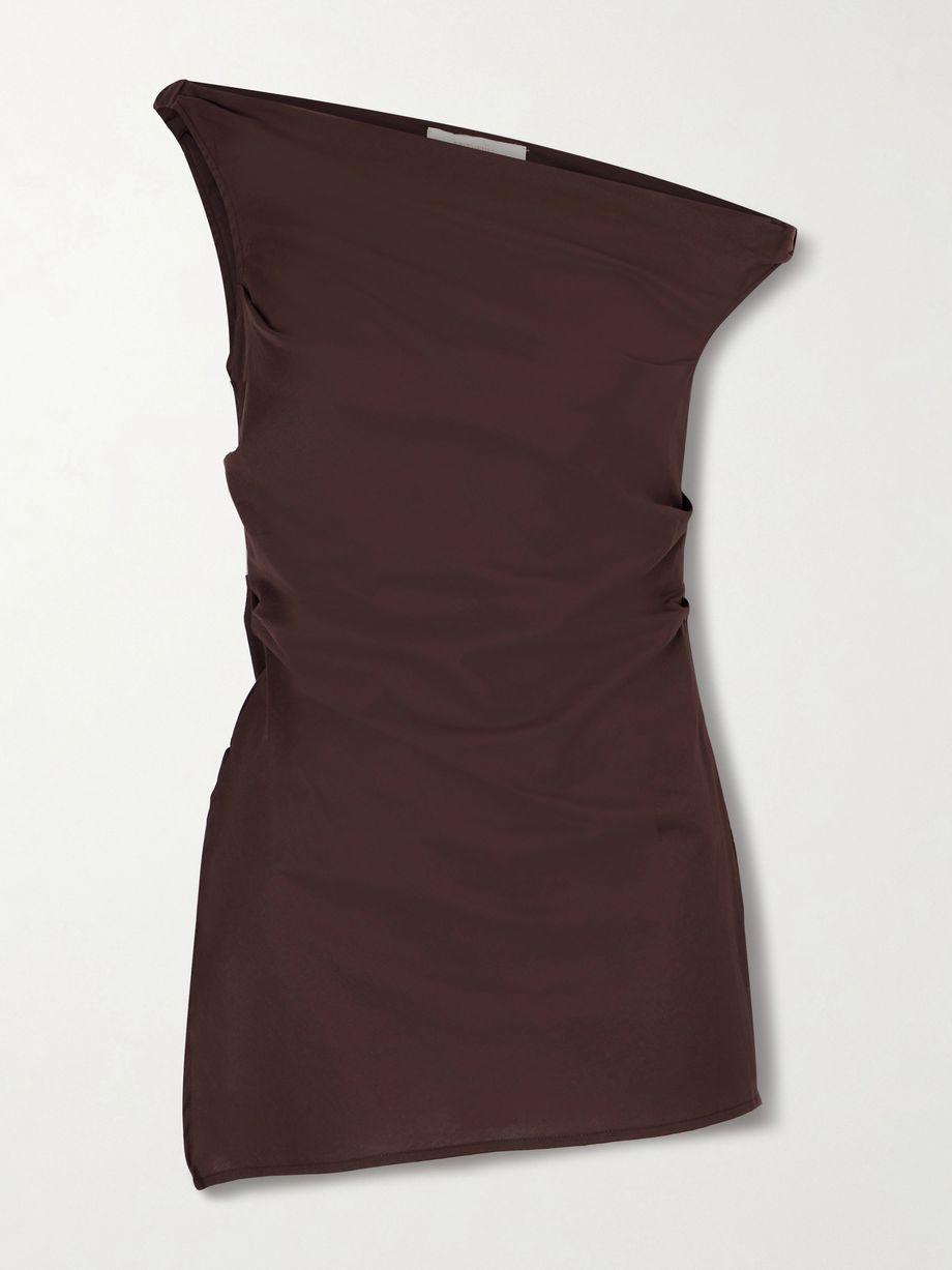 Cosima asymmetric gathered cotton-poplin top by FAITHFULL