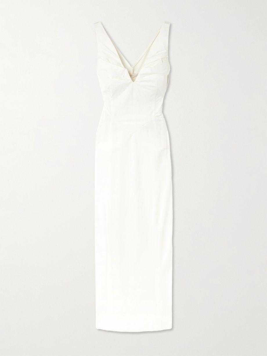 Desord pleated cotton-poplin midi dress by FAITHFULL