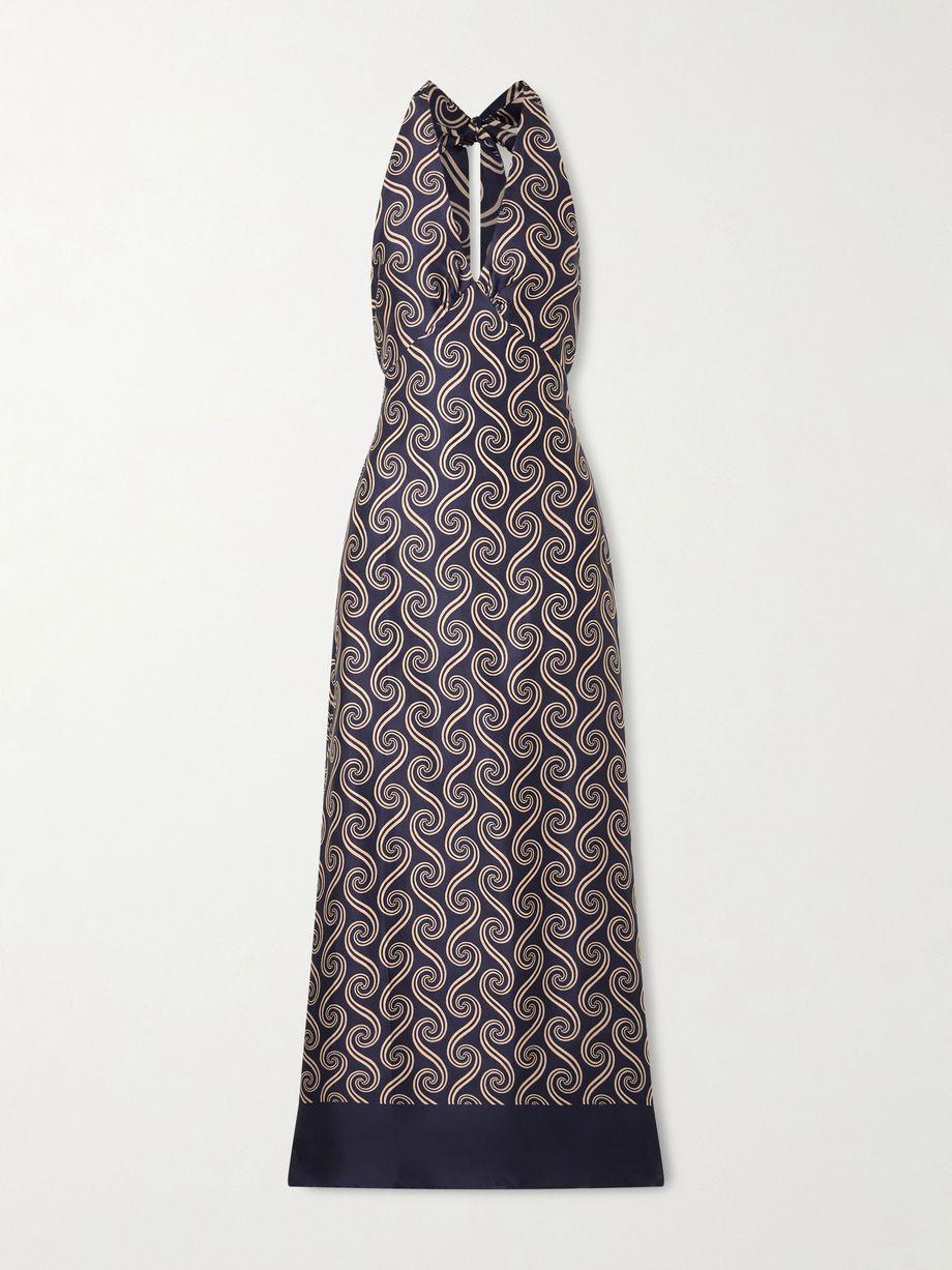 Elidia printed satin halterneck maxi dress by FAITHFULL