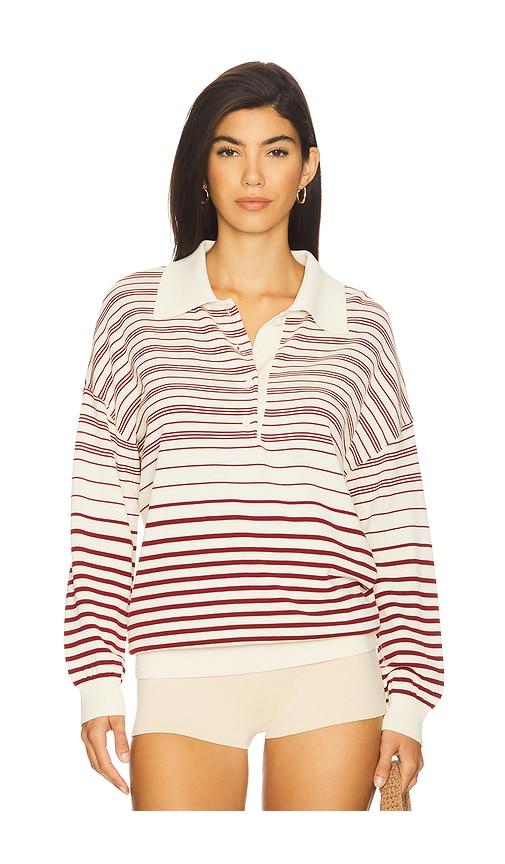 FAITHFULL Harlow Oversized Polo in Cream,Red by FAITHFULL
