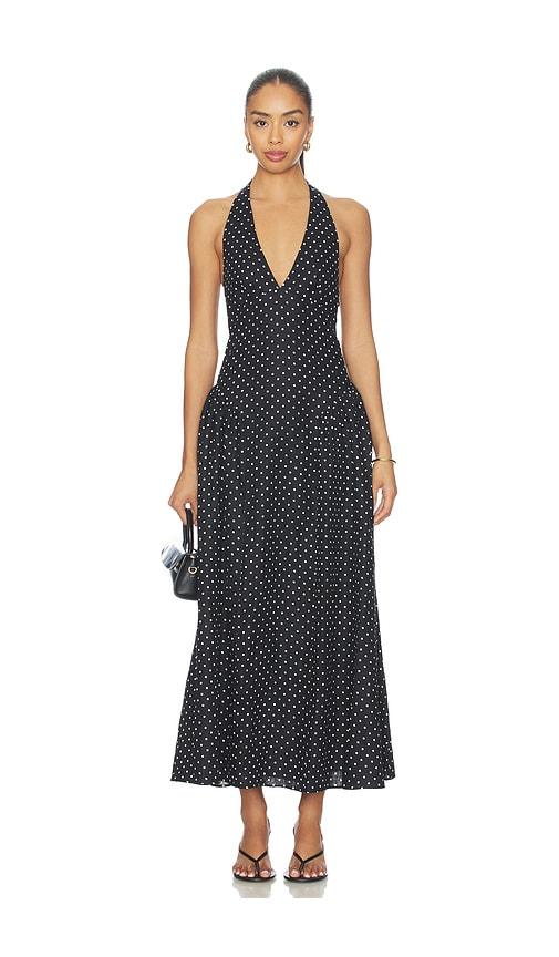 FAITHFULL La Cala Midi Dress in Black,White by FAITHFULL