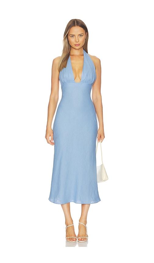 FAITHFULL Marita Midi Dress in Baby Blue by FAITHFULL