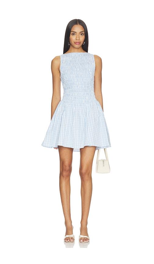 FAITHFULL Martina Mini Dress in Baby Blue by FAITHFULL