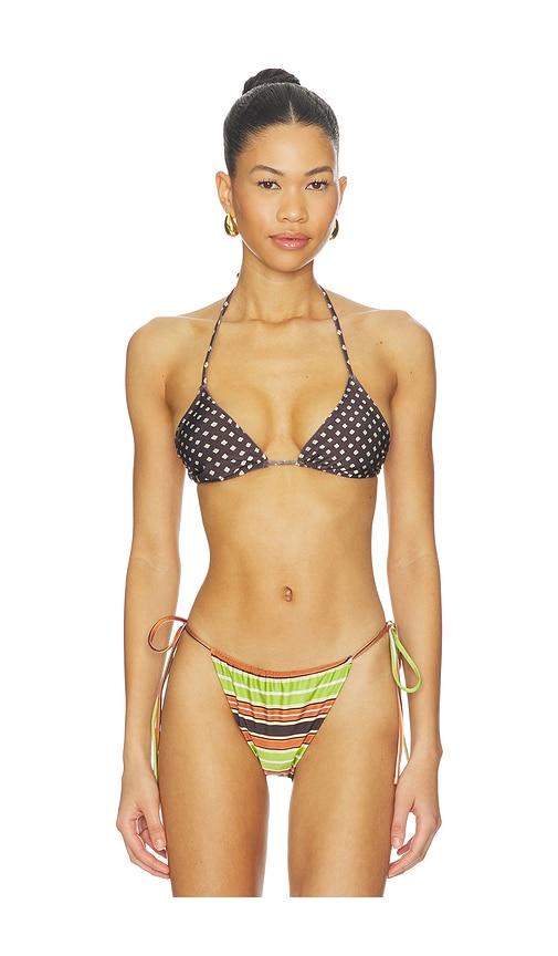 FAITHFULL Sete Bikini Top in Chocolate,Green by FAITHFULL