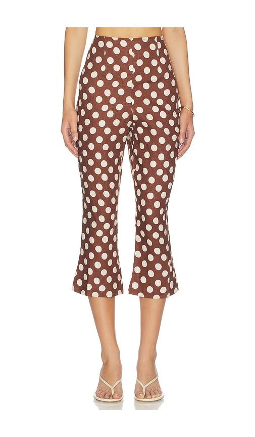 FAITHFULL Valeria Capri Pants in Brown,Cream by FAITHFULL