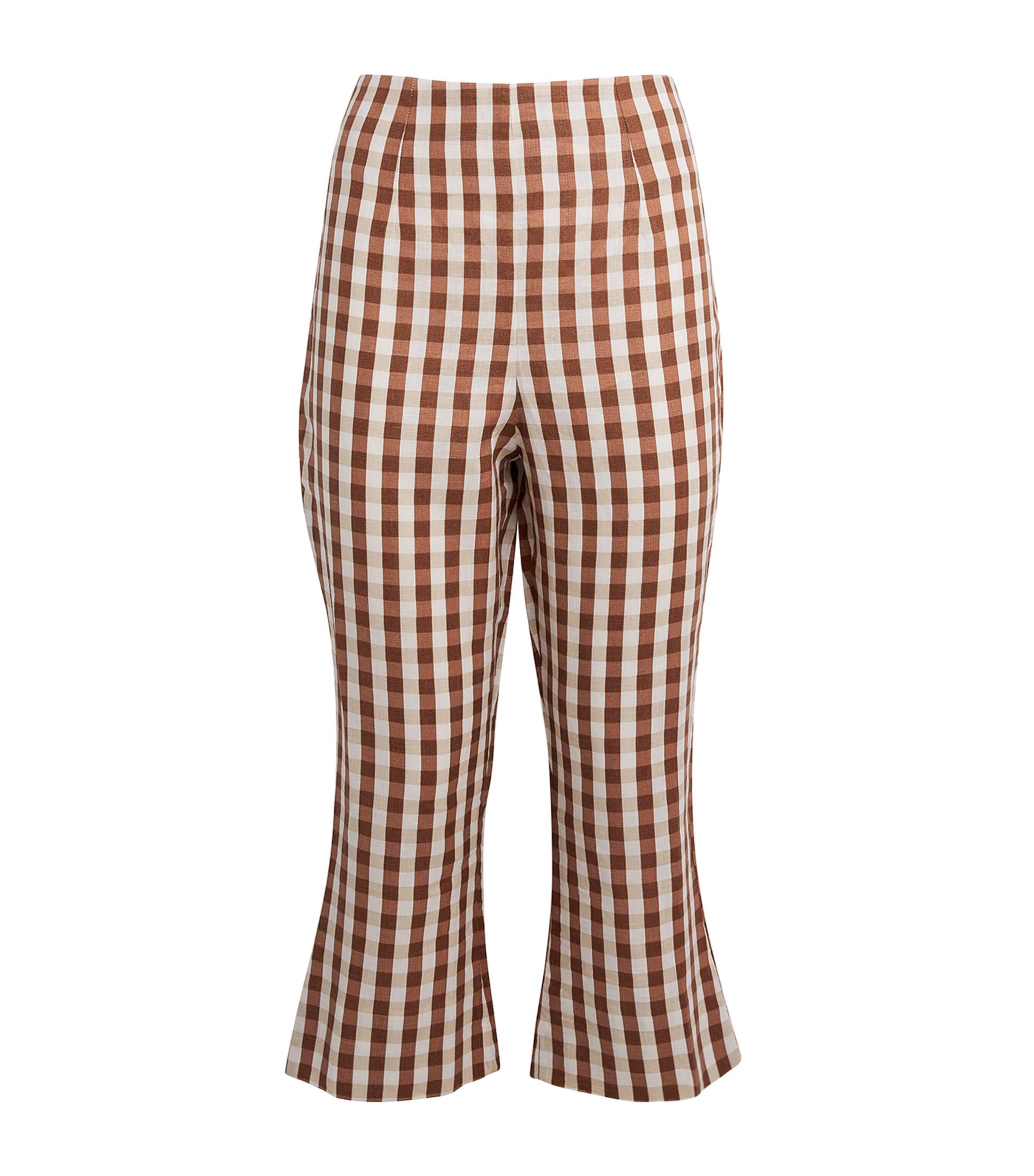 Faithfull the Brand Linen Gingham Valeria Capri Trousers by FAITHFULL
