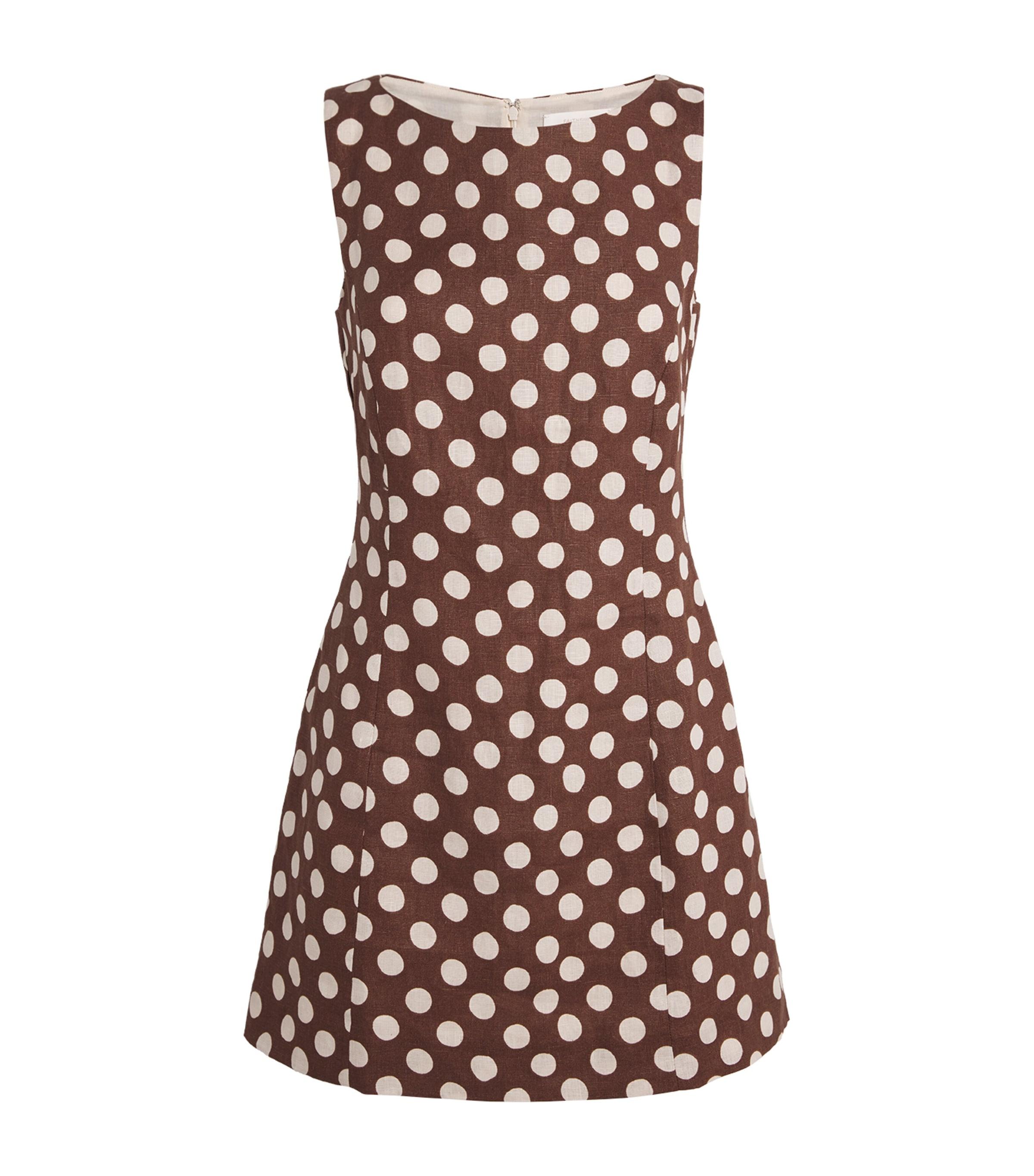 Faithfull the Brand Linen Polka-Dot Lydie Mini Dress by FAITHFULL