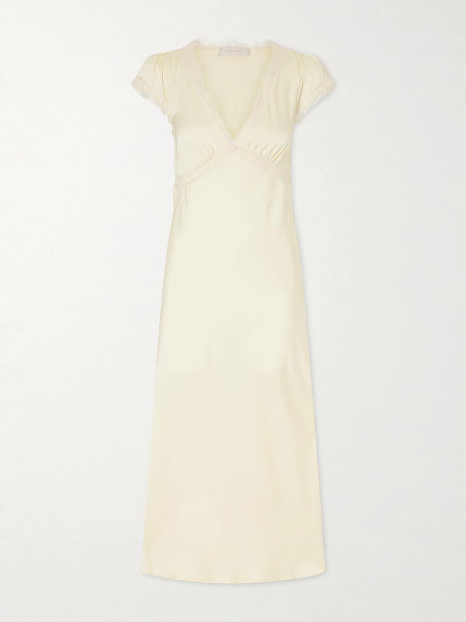 Gala lace-trimmed recycled-satin maxi dress by FAITHFULL