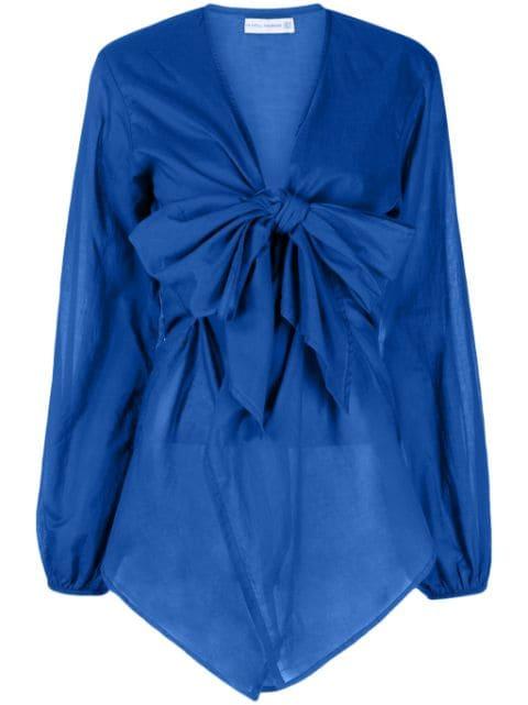 Mantra plunging V-neck cotton minidress by FAITHFULL