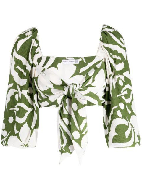 Margherita floral-print crop top by FAITHFULL