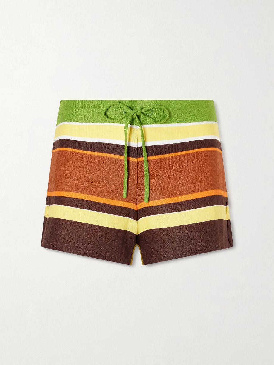 Miel striped linen shorts by FAITHFULL