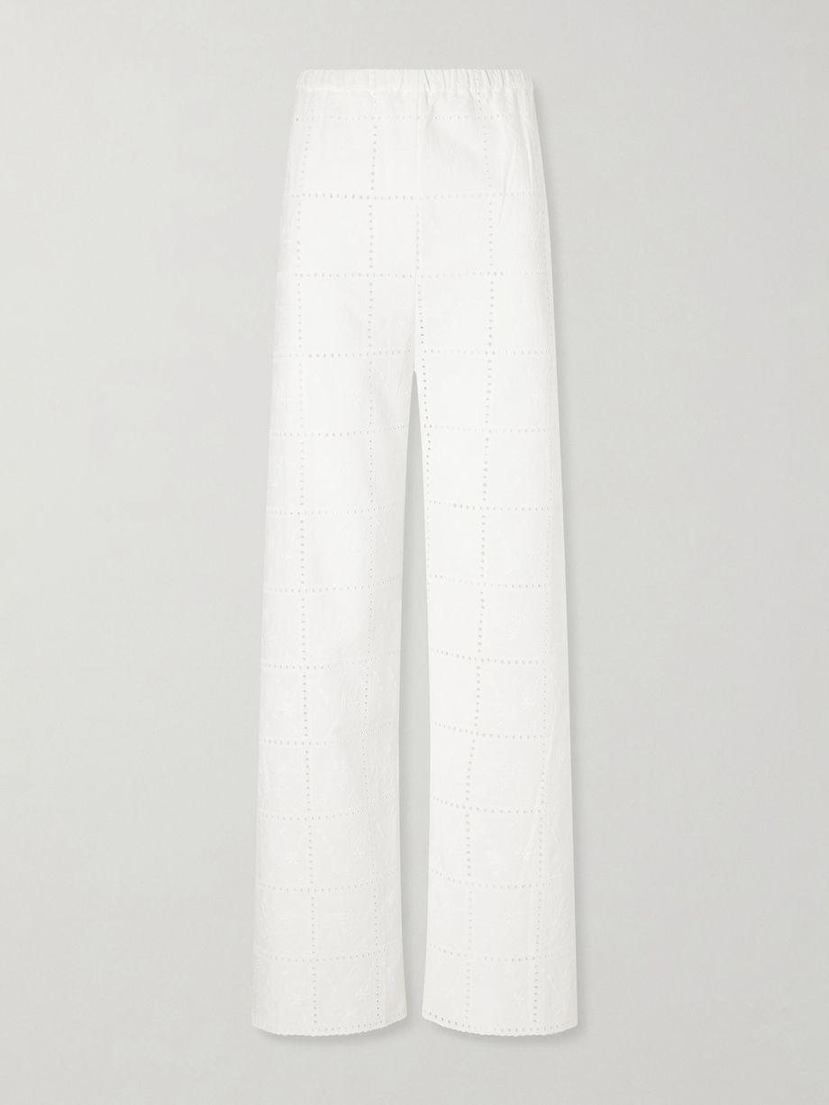 Mora broderie anglaise straight-leg pants by FAITHFULL