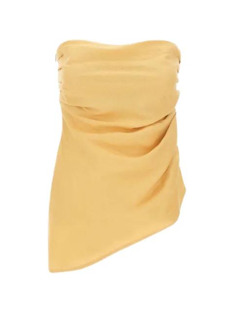 Nera gathered asymmetric linen top by FAITHFULL