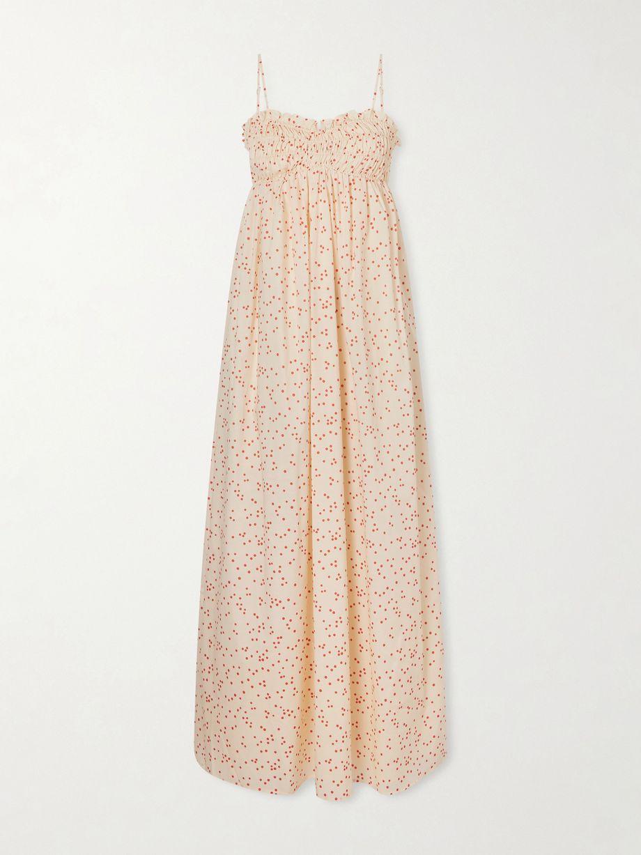 Presa shirred ruffled polka-dot cotton-voile maxi dress by FAITHFULL