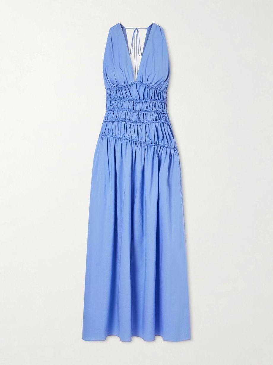 Saja tie-detailed ruched cotton maxi dress by FAITHFULL