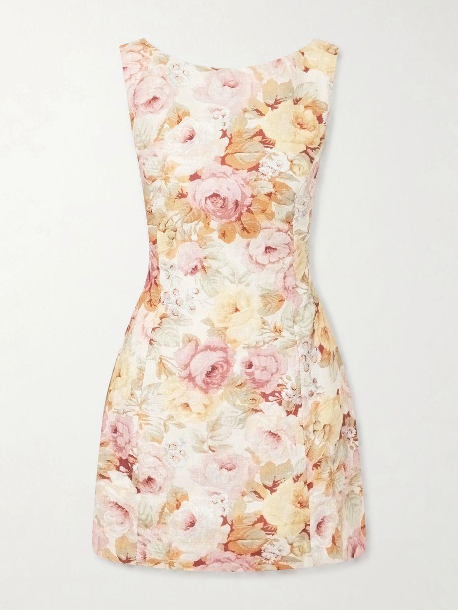 Sofia floral-print linen mini dress by FAITHFULL