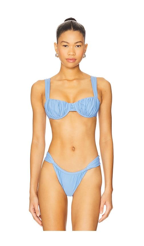 FAITHFULL THE BRAND Emily Bikini Top in Blue by FAITHFULL THE BRAND