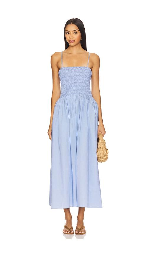 FAITHFULL THE BRAND Harlow Midi Dress in Blue by FAITHFULL THE BRAND FAITHFULL THE BRAND Harlow Midi Dress in Blue by FAITHFULL THE BRAND