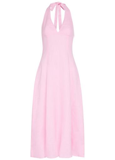 Marais halterneck linen midi dress by FAITHFULL THE BRAND