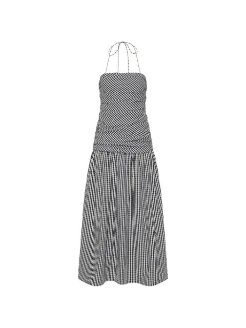 Vento ruched gingham midi dress by FAITHFULL