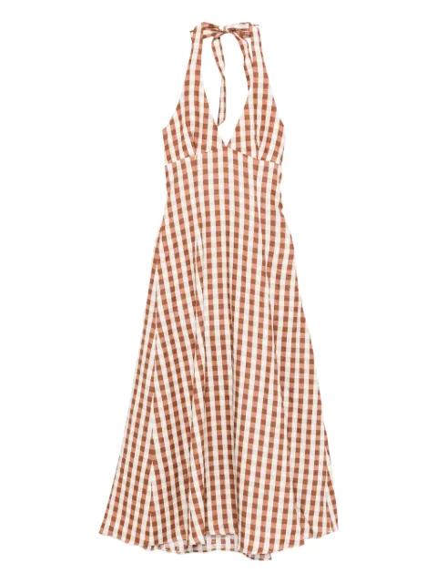 gingham halterneck midi dress by FAITHFULL