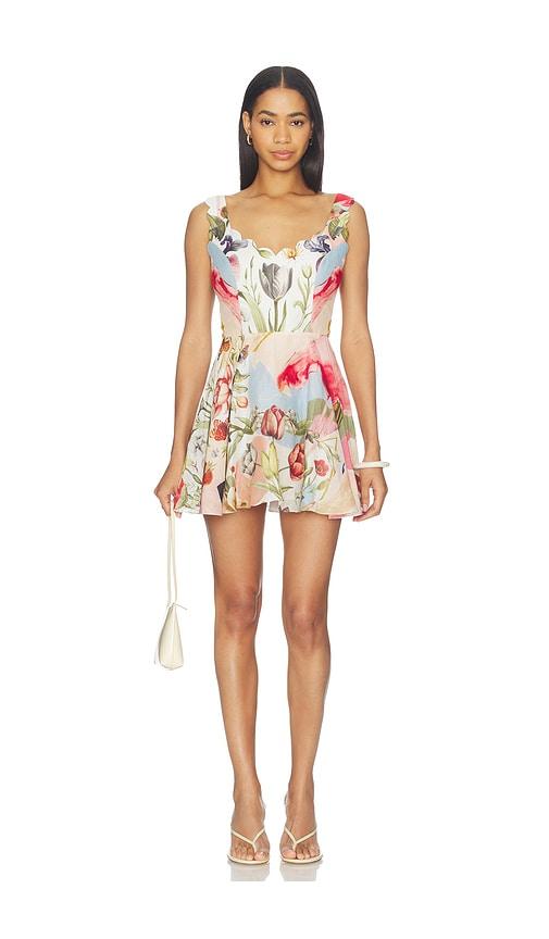 Falguni Shane Peacock Floral Sonata Short Dress in Baby Blue by FALGUNI SHANE PEACOCK