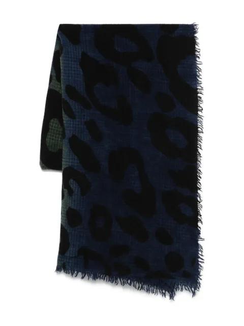 Chal Ax leopard-print frayed-edge scarf by FALIERO SARTI