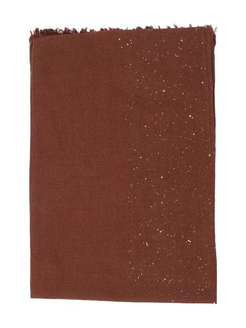 Kundy sequin-embellishment fringed scarf by FALIERO SARTI