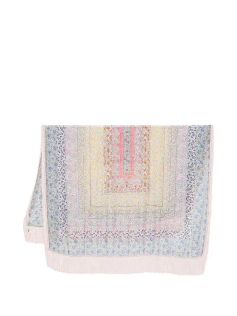 Lety Frangia floral-print fringed scarf by FALIERO SARTI