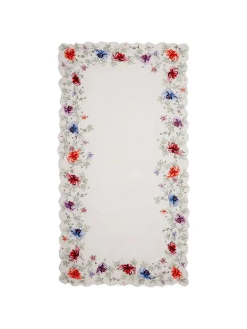 floral-embroidered scalloped scarf by FALIERO SARTI