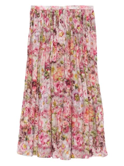 floral-print pleated skirt by FALIERO SARTI