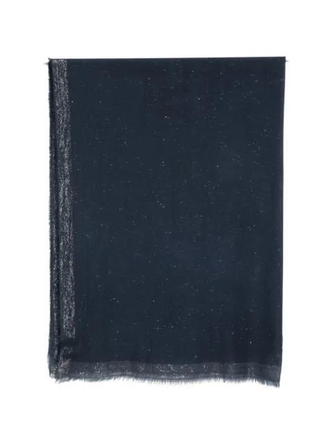 glitter-effect frayed scarf by FALIERO SARTI