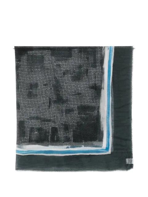houndstooth-pattern frayed scarf by FALIERO SARTI