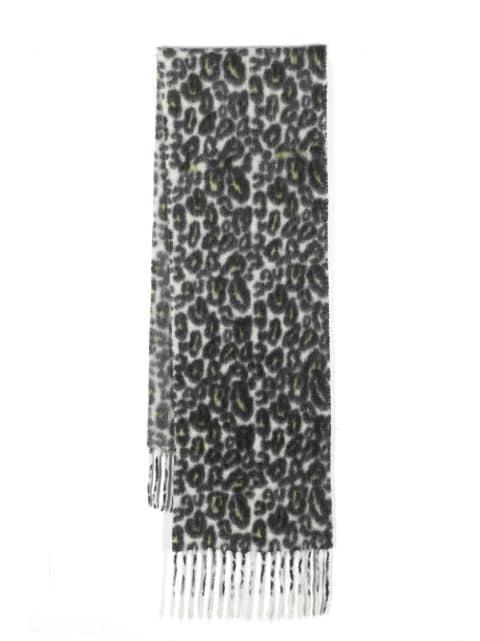 leopard-print fringed scarf by FALIERO SARTI