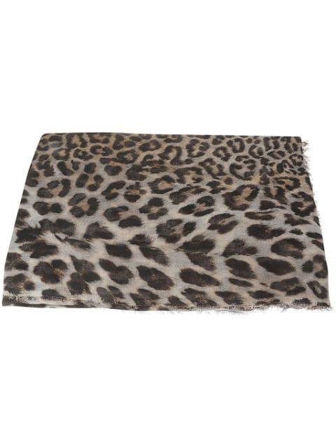 leopard-print silk scarf by FALIERO SARTI