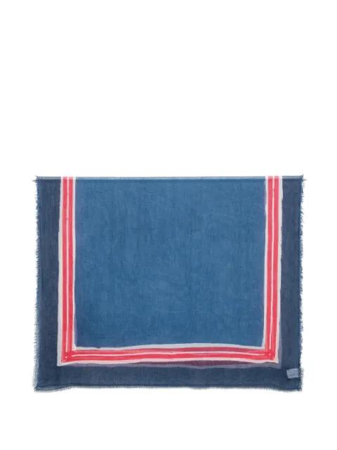 stripe-pattern frayed scarf by FALIERO SARTI