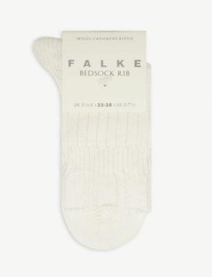 Bedsock ribbed knitted wool-blend socks by FALKE