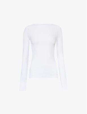 Brand-print fitted stretch-woven top by FALKE