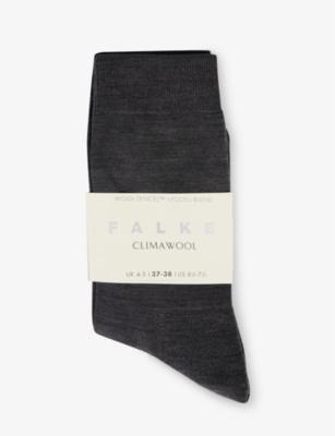 Brushed mid-calf polyamide and wool-blend knitted socks by FALKE