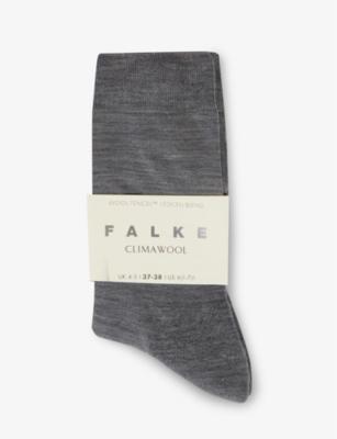 Brushed mid-calf polyamide and wool-blend knitted socks by FALKE