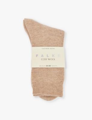 Cosy Wool brand-print knit socks by FALKE
